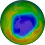 Antarctic ozone map for 2025-10-21